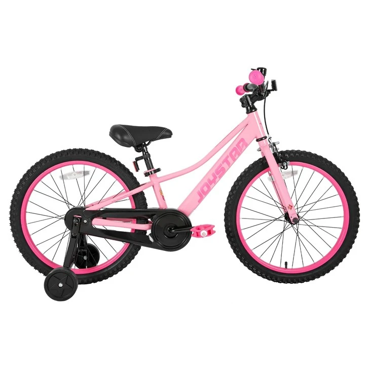 JOYSTAR 20 Inch Kids Bicycle Pink Single Speed Girl Mountain Bike For 7 8 9 Years Old With Training Wheels